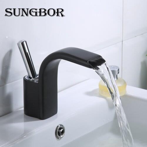 Basin Faucet Water Tap Bathroom Faucet Solid White Black Brass Chrome Gold Finish Single Handle Water Sink Tap Mixer AL-7413HL