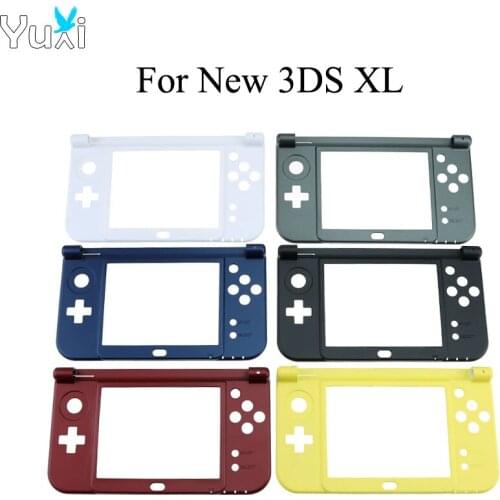 YuXi Replacement Hinge Part Black Bottom Middle Shell Housing Case C Face Middle Frame Case for 2015 Nintend New 3DS XL LL