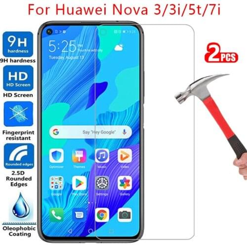 Tempered glass screen protector for huawei nova 5t 7i 3i 3 case cover on nova5t nova7i nova3i nova3 protective phone coque bag