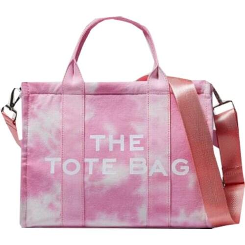 Dyeing Watercolor Women Handbag Canvas Tote Bag Rainbow Shoulder Bag Tie-Dye Shopping Messenger Bag Trend Shopper Bag Female