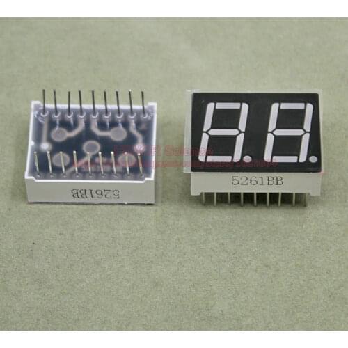 100pcs 18 Pins 5621BB 5621AB 0.56 Inch 2 Digits Bits 7 Segment Blue LED Display Common Anode Cathode Digital Display