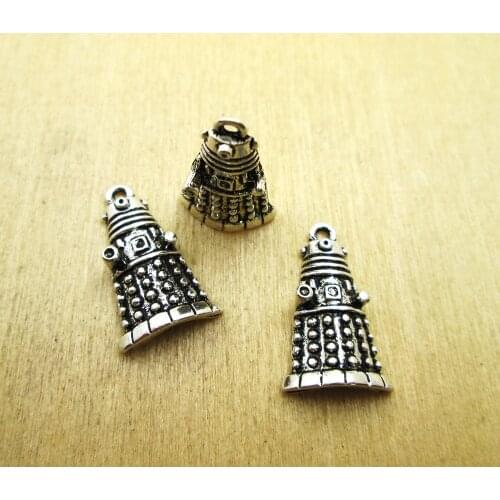 15pcs--13*21mm octor Who charm Robot Alien Villain one side Charm pendants DIY necklace/ bracelets charms antique silver tone