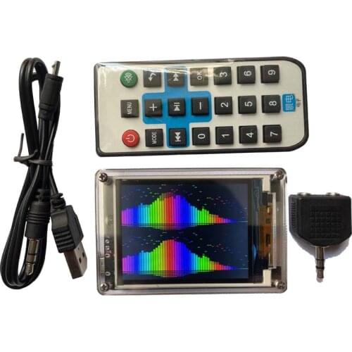 2.4" LED Music Spectrum Voice control Display Analyzer CLOCK Audio stereo Level Indicator VU METER for PC Amplifier car AUX