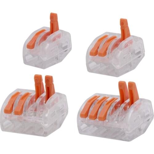 2Pcs Fast Wire Connector PCT-212/213/214/215, Plug-in Compact Wiring Connectors Conductor Terminal Block