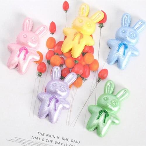 2Pcs Resin Patch Handmade Phone Pendants Vivid Color Rabbit Accessories Handicraft Toys for Photography