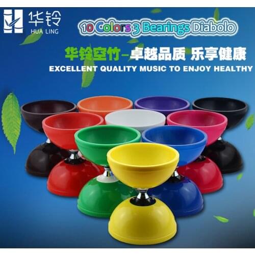 3 Or 5 Bearings Diabolo Glass Fiber Sticks Set Packing Professional Grade Chinese Kong Zhu Magic Toy Body Building