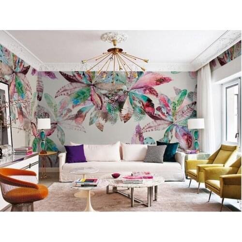 3d stereo TV background wallpaper mural wallpaper European and American style hand-painted retro living room video wall