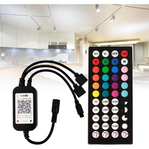 44 Keys 3-Port Voice Control Bluetooth Music Controller RGB LED Controller for LED Strip Lights New