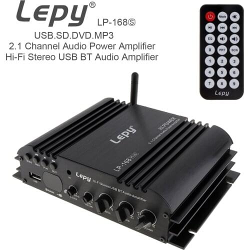 45W X 2 Hi-Fi Stereo USB Bluetooth Car Audio Amplifier EDR Bluetooth 2.1 Channel Subwoofer U Disk Remote Control Power Adapter