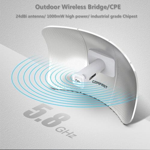 COMFAST CF-E317A 5.8G 10KM 2*24dBi Wireless Bridge Outdoor 300Mbps Router WiFi Repeater Extender Signal Booster CPE Router IP65