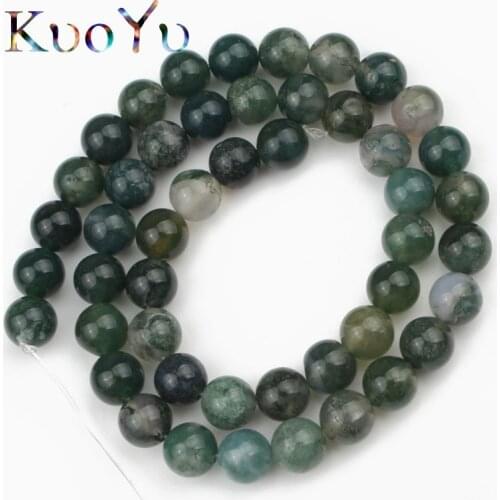Natural Stone Green Moss Agates Onyx Beads Round Loose Spacer Beads For Jewelry Making Diy Bracelet Accessories 4/6/8/10/12mm