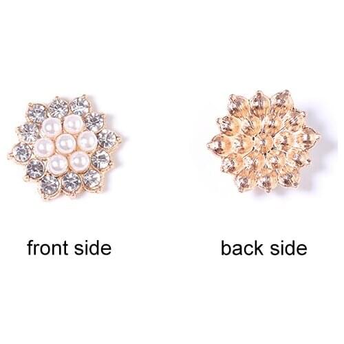 CKysee 10 PCS Alloy And Plastic Square Pearl Rhinestone Pattern DIY Diamond Buckle Shoe Bag Accessories Jewelry Making