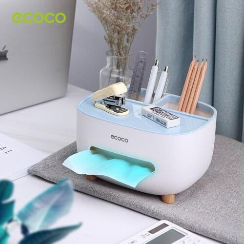 ECOCO Napkin Holder Household Living Room Dining Room Creative Lovely Simple Multi function Remote Control Storage Tissue Box