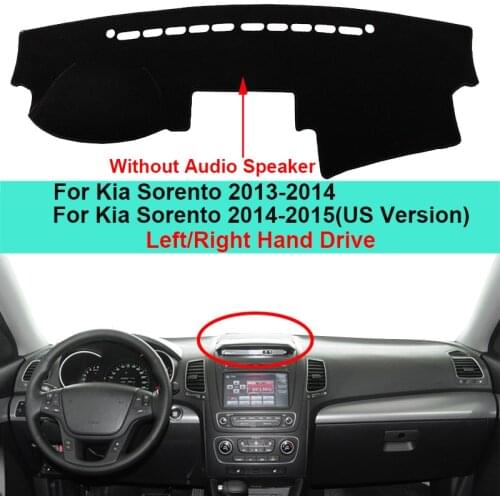 For Kia Sorento 2013 2014 LHD RHD 2 Layers Car Dashboard Cover Carpet Cape Rug Pad Carpet Dashmat Sun Shade Protector