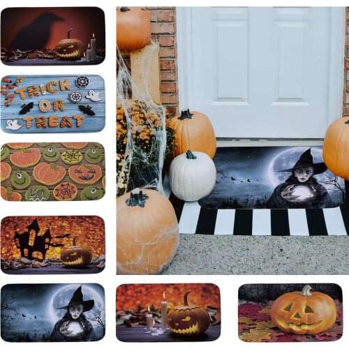 Halloween Doormat Blanket carpet Home Front Bathroom Mat Door Decorations Halloween Bedroom Kitchen Party Decoration 40X60CM