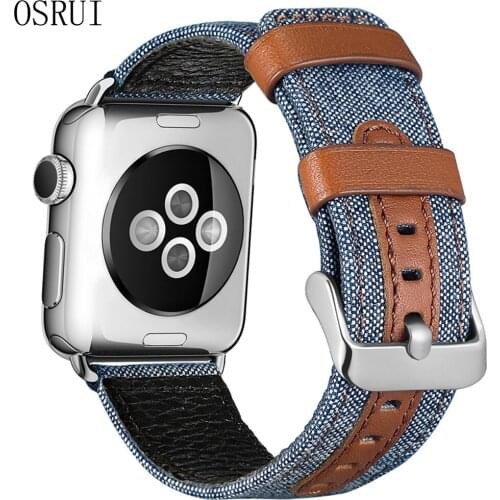 Denim nylon Bracelet for Apple watch band 44mm 40mm iwatch series 5 4 3 2 42mm 38mm watchband strap Apple watch 5 4 Accessories