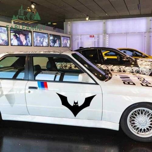 EARLFAMILY 58cm x 38.8cm Bat Silhouette Fine Decal Waterproof 3D Suitable For VAN RV Vinyl Car Sticker Graffiti Big Stickers
