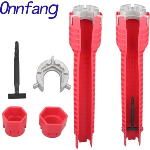 Onnfang 8 In 1 Flume Wrench Anti-slip Kitchen Sink Key Repair Wrench Bathroom Faucet Assembly Plumbing Installation Wrench Set