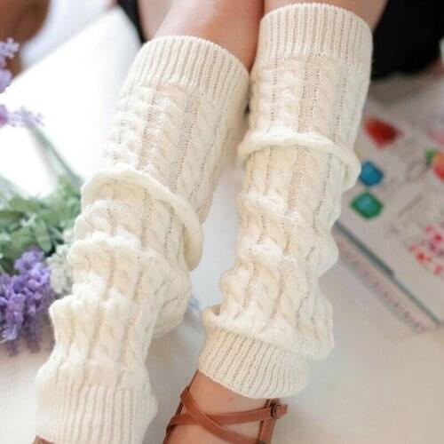Leg Warmer Winter Warm Twist Solid Knitted Crochet Leg Warmers Women Thigh High Leggings Boots Slouch Calentadores Pierna Mujers