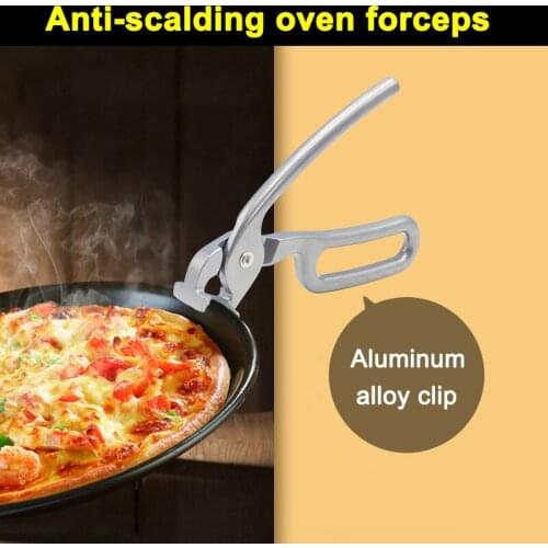 HOT 1pc Aluminum Alloy Pizza Pan Gripper Anti-scald Oven Clamp Pliers Plate Grabber NDS