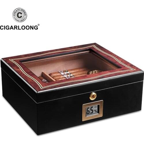 Spanish Cedar Wood Travel Cigar Humidor Magnets Hygrometer Humidifier For Cohiba Cigars Humidor Case box HH-1901