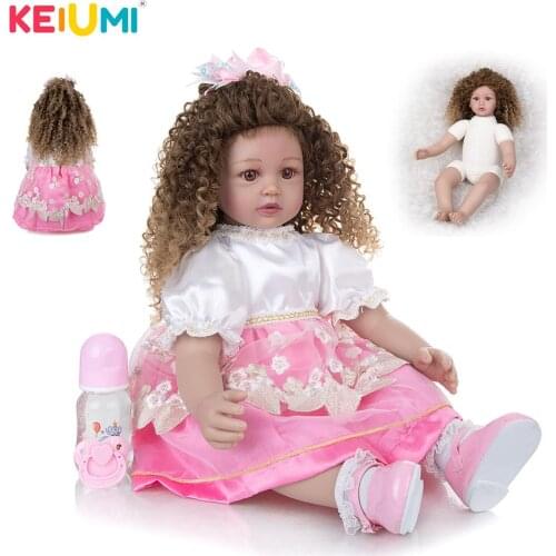 KEIUMI 24 Inch Beautiful Princess Reborn Baby Doll Realistic Soft Cloth Body Reborn Menina Boenca For Childrens Day Gift