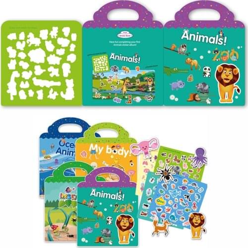Reusable Scenes Stickers Children Stickers Books Puzzle Game DIY Cartoon Stickers Learning Education Toys For Children Kids Gift