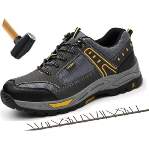 Wilderness Survival Safety Shoes Steel Toe Steel Mid-plate Anti-slip Anti-smashing Work Shoes Men Boots Rock Climbing Sneakers