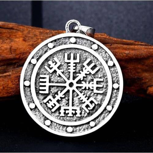 Men Necklace Viking Necklace Valknut Amulet Vegvisir Viking Wax Cord Norse Jewelry Runes chain jewelry