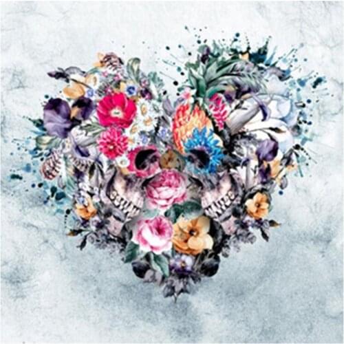 New Arrivals 5D DIY Full Round Diamond Painting Skull Flowers Love 3D Embroidery Cross Stitch Rhinestone Mosaic Home Decor YC916