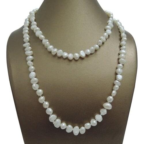 Freshwater pearl necklace,100% NATURE FRESHWATER PEARL LONG NECKLACE-100 CM baroque pearl necklace