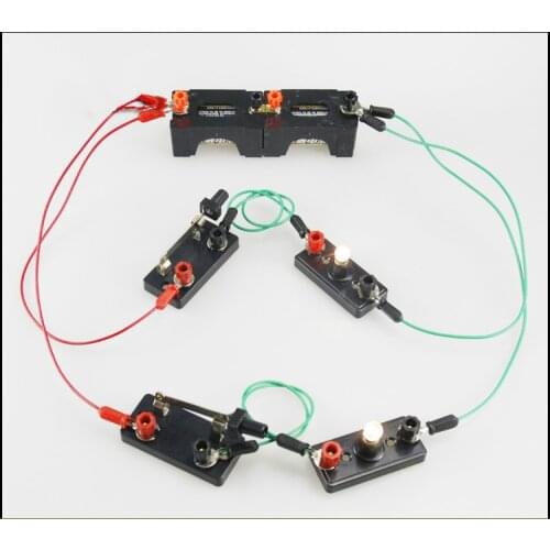 1 Set School Circuit Experiment Series Parallel Electrical Equipment Physics Teaching Aids Lampholder Switch Wire Battery Box