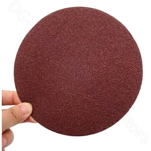 Sandpaper 6 Inch 150mm Backing Adhesive Red Round Dry Sanding Paper Coarse Sand 60 80 Grit 10pcs