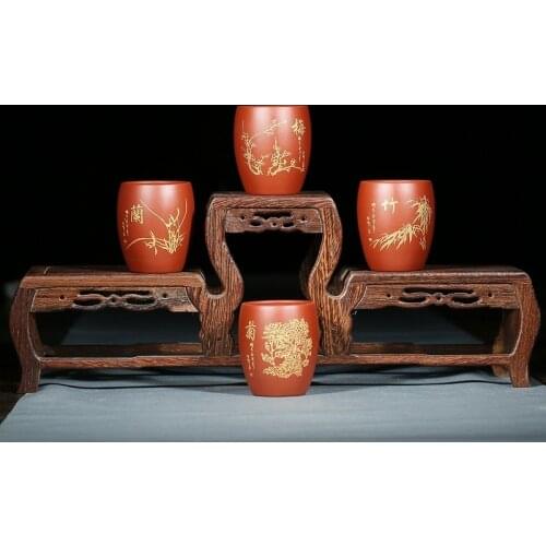 Undressed ore mud zhu suit sample tea cup household utensils chrysanthemum patterns gift box packaging customization