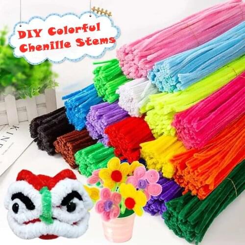 100pcs 30cm Chenille Stems Pipe Cleaners Kids Plush Educational Toy Colorful Pipe Cleaner Toys Handmade DIY Craft Supplies