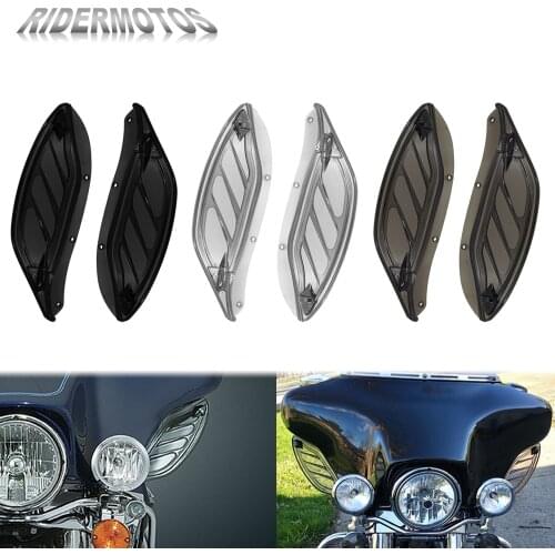 Motorcycle ABS Adjustable Side Wing Windshield Fairing Air Deflector For Harley Touring Electra Glide Street Glide FLHX 96-2013