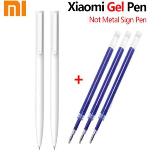 Original Xiaomi Mi Gel Pen MI Pen 9.5mm No Cap Bullet Black Pen PREMEC Smooth Switzerland Refill MiKuni Japan OEM Black Blue Ink