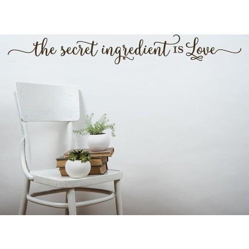 THe Secret Ingredient Is Love Wall Sticker Kitchen Resturant Family Cook Love Quote Wall Decal Dinning Room Vinyl Decor