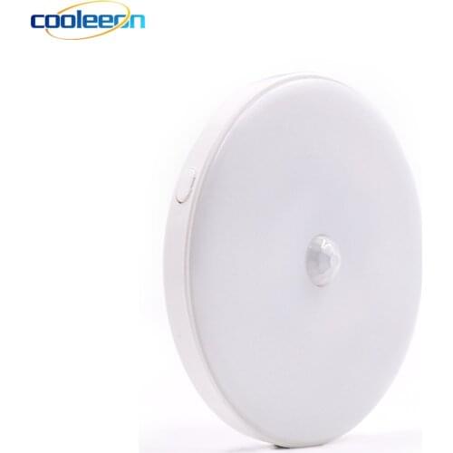 Super Thin Dimmable Body Motion Sensor LED Night Light with Switch 5V Rechargeable 1W Intelligent Wireless Control Nightlight