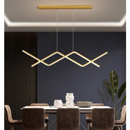Artpad Led Hanging Pendant Lights for Kitchen Living Dining Room Modern Creative Indoor Decor Light Fixture Long Strip Lustres