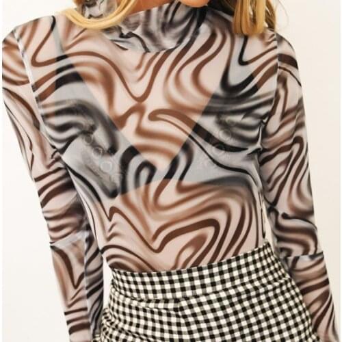 Crop Top 2021 New Summer Clothes For Women Stand Collar Long Sleeve Gauze Self Cultivation Bottom T-Shirt Women Tops