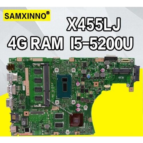 X455LJ motherboard For Asus X455L X455LJ X455LB X455LD A455L F455L K455L X454L Laptop mainboard 4G RAm Gt820M I5-5200 CPU