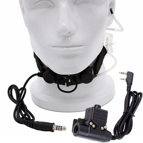 Z Tactical Throat Mic Z003 Air Tube Headset with U94 PTT For BaoFeng UV-5R UV-82 TYT TH-UV8000D Radio Yellow CS
