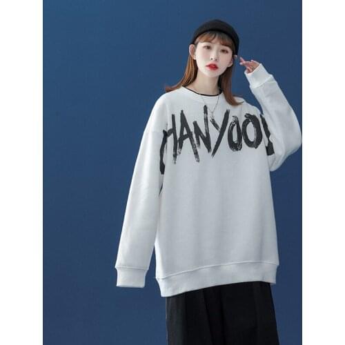 Womens Sweatshirt Spring Autumn Streetwear Women Casual Loose Women Pulovers Street Printing Sweatshirt Women New 2021 Korean