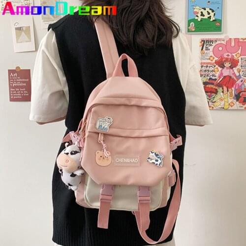 Women Multifunctional Handbags Lovely Cartoon Backpack Preppy Style School Bagpack Large Capacity Nylon Shoulder Crossbody Sac