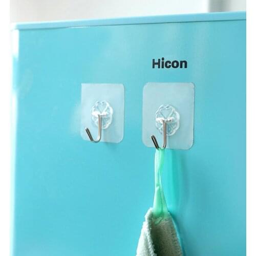 1Pcs Strong And Transparent Punch-Free Universal Hook Kitchen Accessories Strong Adhesive Wall Hook Home Kitchen Wall Rack Tool