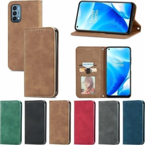 10Pcs PU Leather Wallet Flip Phone Cover Skin Friendly TPU Case for Oneplus8Pro Oneplus8T Nord n10 n100 Oneplus 9 Pro Oneplus 9R