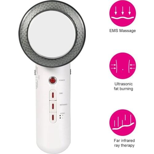 Face Lifting 3 in 1 EMS Infrared Ultrasonic Body Massager Device Ultrasound Slimming Fat Burner Cavitation Face Beauty Machine