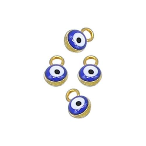 30PCS Fashion gold blue evil eye bracelet accessories charm fashion ladies jewelry DIY small pendant beads