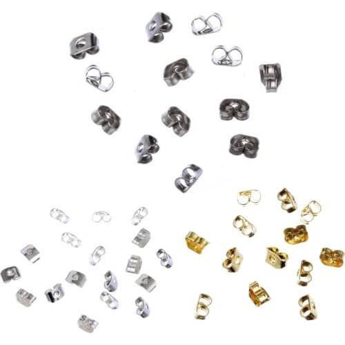 300Pcs 5mm Sterling Backs Scrolls Butterfly Earring Caps Jewelry Findings High Quality Wholesale New Accessories